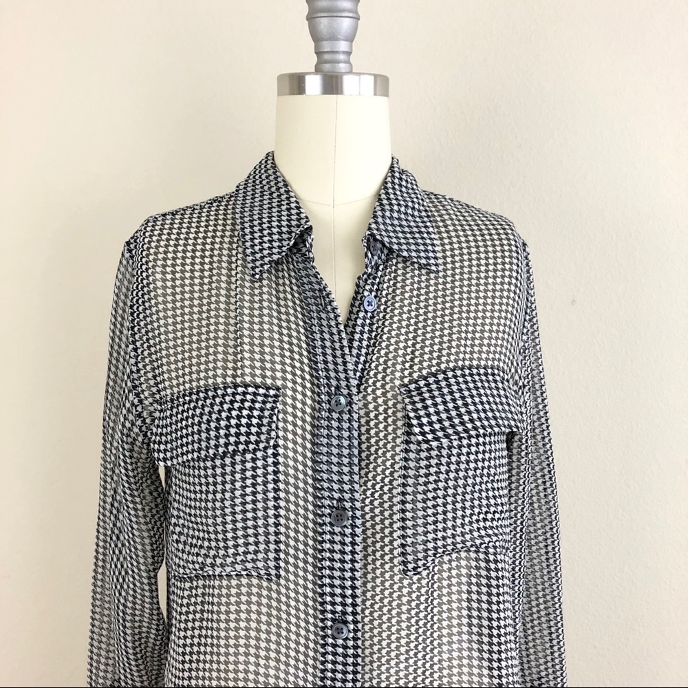 Equipment Femme Houndstooth Silk Button Down - Picture 2 of 5